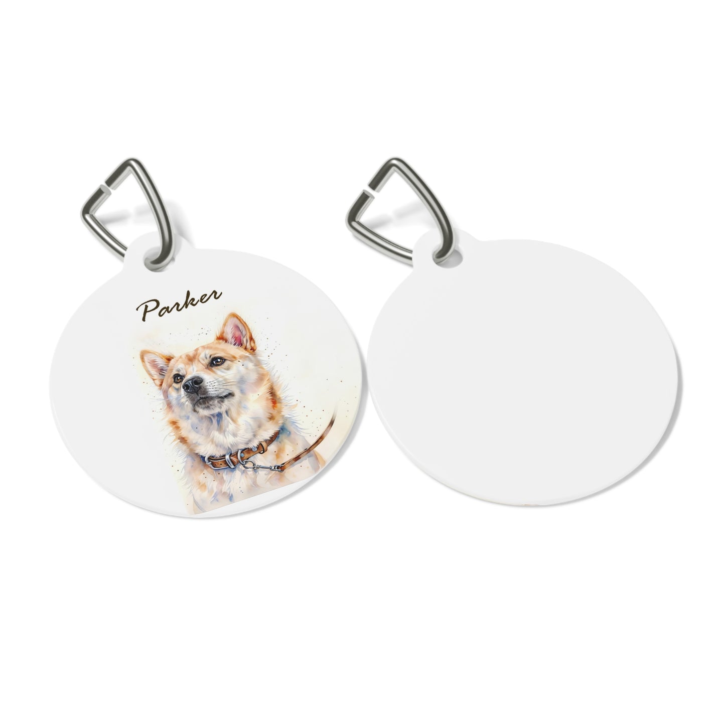 Solid metal pet tag with glossy finish – perfect for dogs and cats