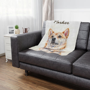 Custom pet blanket with a personalized name & photo – soft & cozy