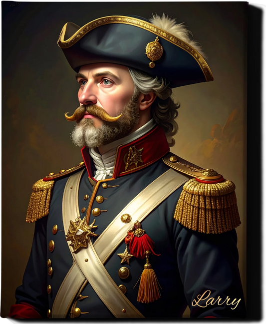 Custom Royal Human Portrait | Admiral Thalric | Personalized Wall Art Gift for him