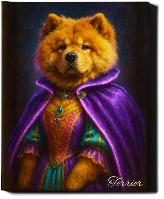 Custom Royal Pet Portrait | Archduke Wuffles | Personalized Wall Art for Pet Lovers