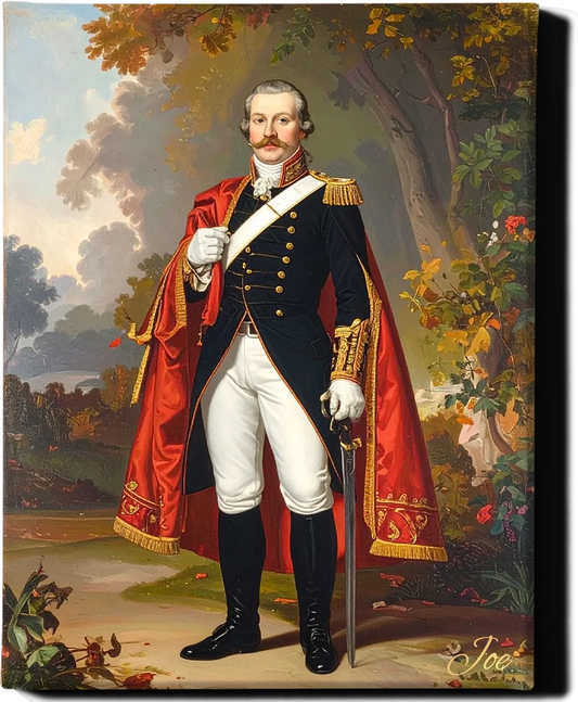 Custom Royal Human Portrait | Baron Alaric | Personalized Wall Art Gift for him