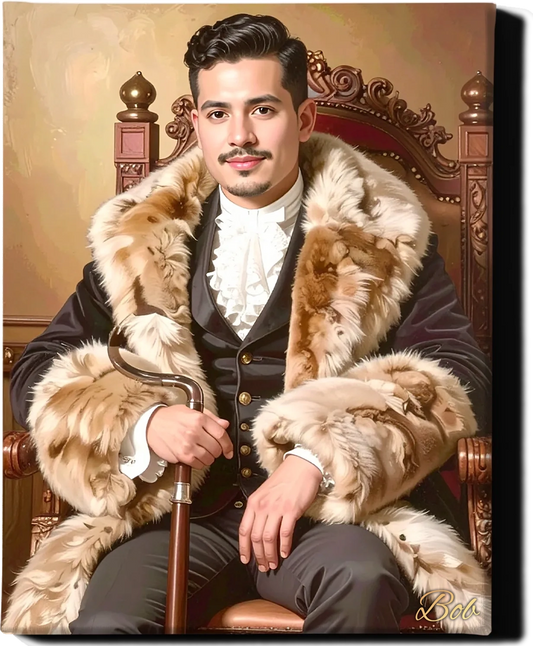 Custom Royal Human Portrait | Baron Aurelio | Personalized Wall Art Gift for him