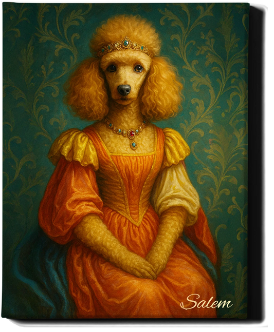 Custom Royal Pet Portrait | Baroness Biscuit | Personalized Wall Art for Pet Lovers