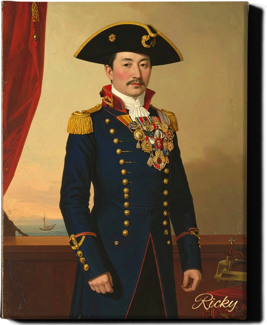 Custom Royal Human Portrait | Commodore Jin | Personalized Wall Art Gift for him