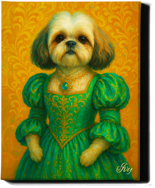Custom Royal Pet Portrait | Duchess Furrington | Personalized Wall Art for Pet Lovers