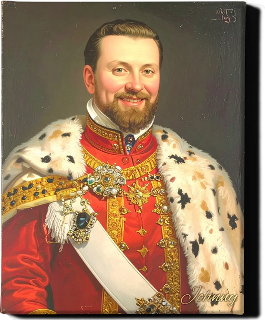 Custom Royal Human Portrait | Duke Marcellus the Jubilant | Personalized Wall Art Gift for him