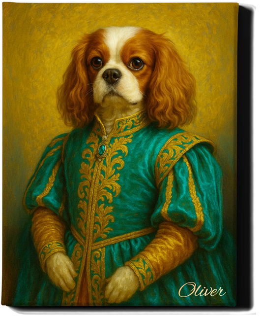 Custom Royal Pet Portrait | Empress Tailsa | Personalized Wall Art for Pet Lovers
