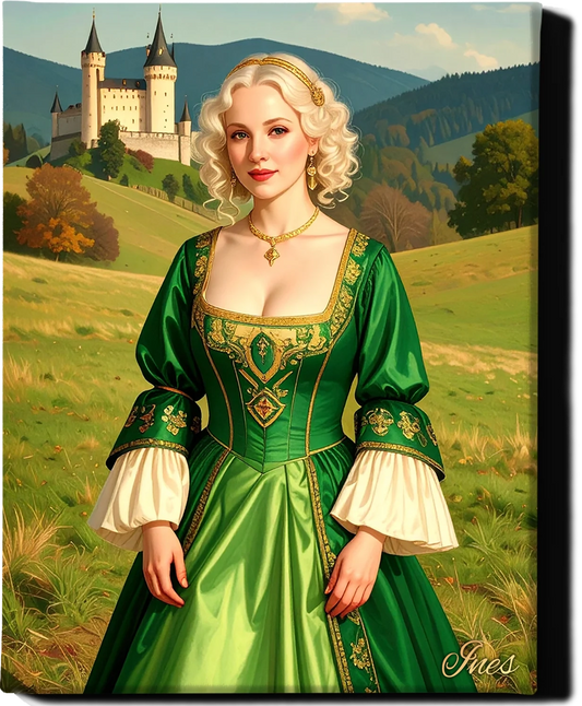 Custom Royal Human Portrait | Fortress Noble 2 | Personalized Wall Art Gift for her