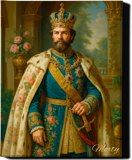 Custom Royal Human Portrait | King Alaric the Florid | Personalized Wall Art Gift for him
