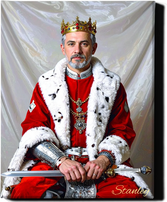 Custom Royal Human Portrait | King Edran | Personalized Wall Art Gift for him