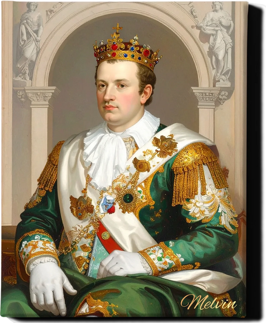 Custom Royal Human Portrait | King Leopold | Personalized Wall Art Gift for him