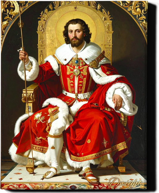 Custom Royal Human Portrait | King Théodore of the Scarlet Cross | Personalized Wall Art Gift for him