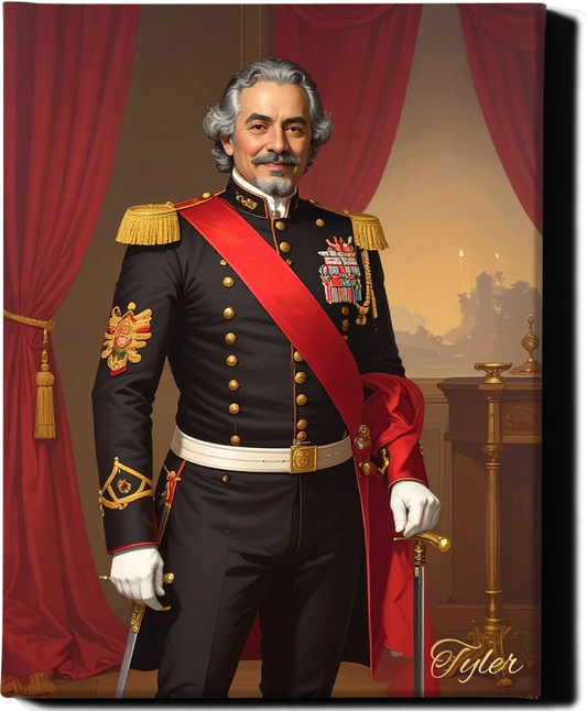 Custom Royal Human Portrait | Lord Mercier | Personalized Wall Art Gift for him