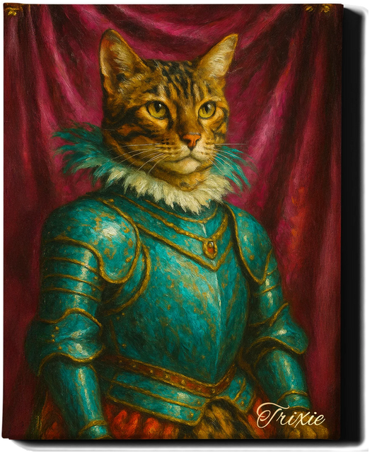Custom Royal Pet Portrait | Lord Theodore Tails | Personalized Wall Art for Pet Lovers