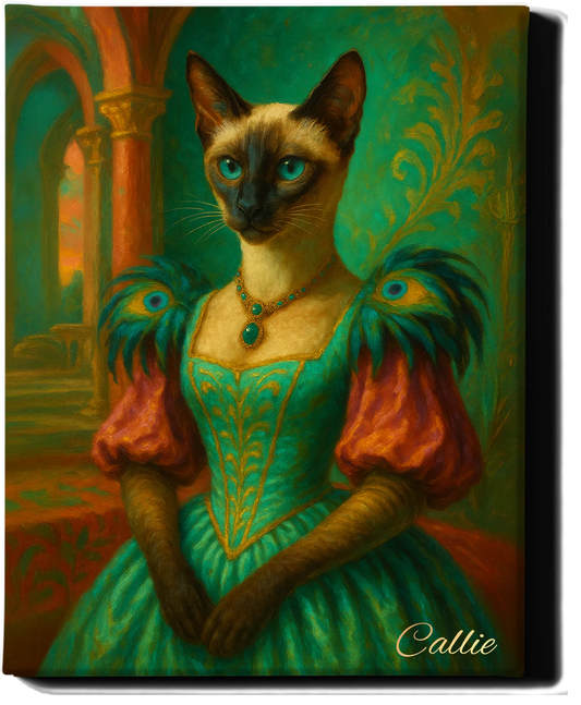 Custom Royal Pet Portrait | Madame | Personalized Wall Art for Pet Lovers