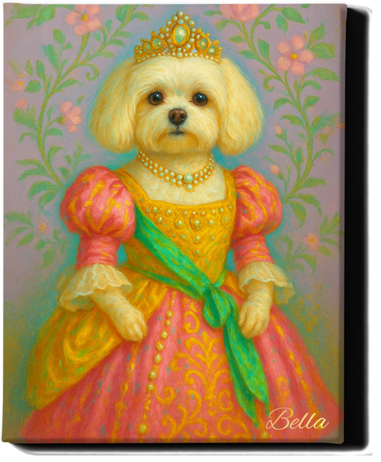 Custom Royal Pet Portrait | Madame Meowsette | Personalized Wall Art for Pet Lovers