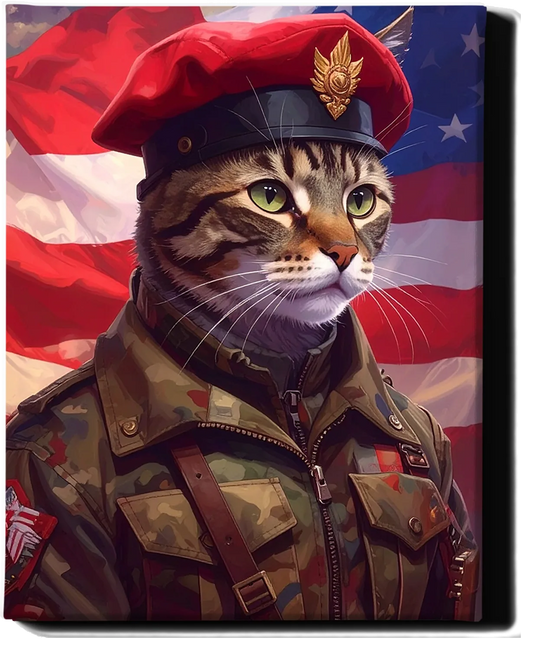 Custom Royal Pet Portrait | Major Meowington | Personalized Wall Art for Pet Lovers