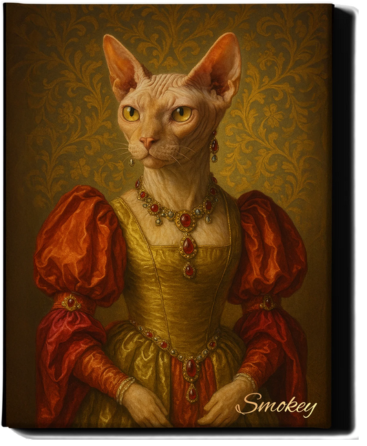 Custom Royal Pet Portrait | Ophelia | Personalized Wall Art for Pet Lovers