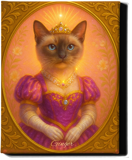 Custom Royal Pet Portrait | Pearl the Portraited | Personalized Wall Art for Pet Lovers