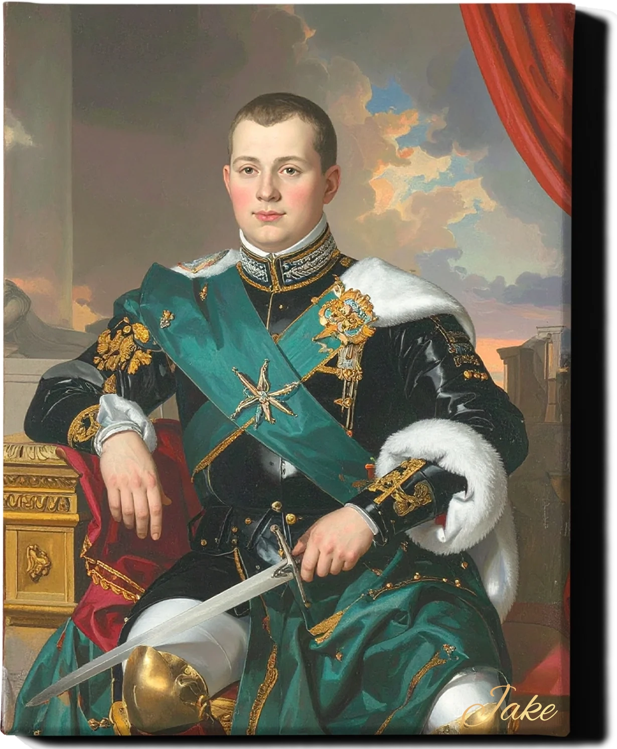 Custom Royal Human Portrait | Prince Valen | Personalized Wall Art Gift for him