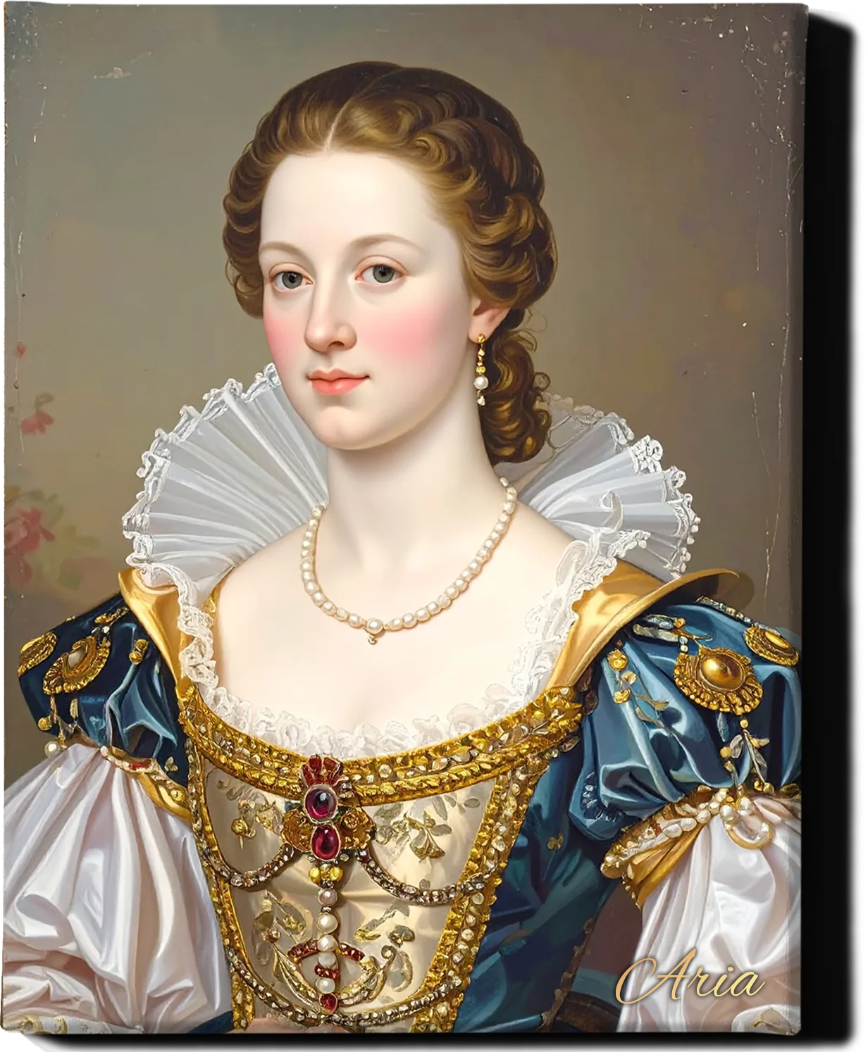 Custom Royal Human Portrait | Renaissance Noblewoman | Personalized Wall Art Gift for her