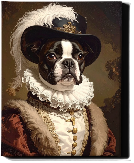 Custom Royal Pet Portrait | Ruff Collar | Personalized Wall Art for Pet Lovers