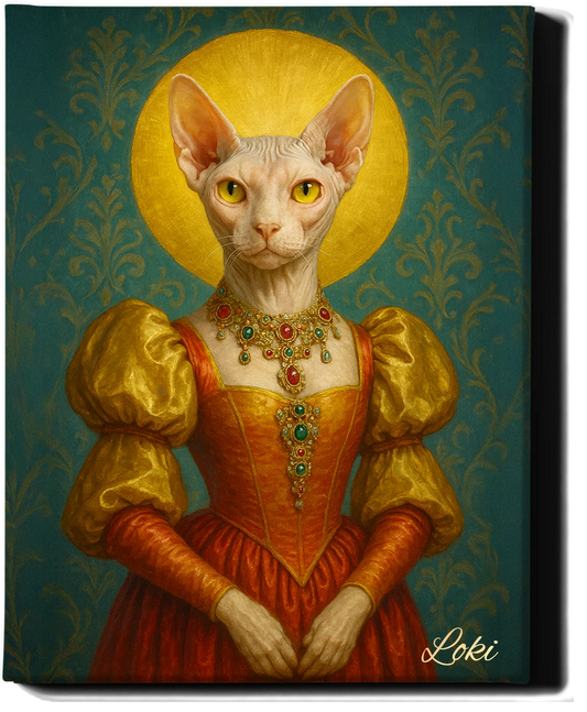 Custom Royal Pet Portrait | Seraphina | Personalized Wall Art for Pet Lovers