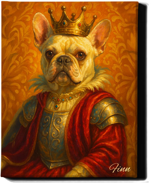 Custom Royal Pet Portrait | Sir Barksalot | Personalized Wall Art for Pet Lovers