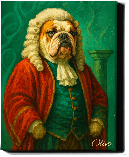 Custom Royal Pet Portrait | Sir Toby of Treatshire | Personalized Wall Art for Pet Lovers