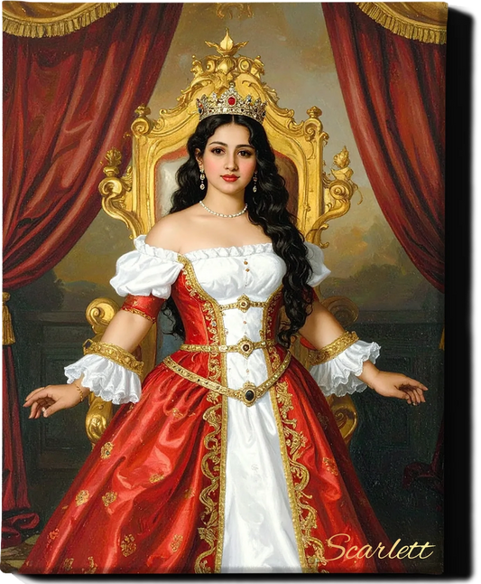 Custom Royal Human Portrait | Standing Empress | Personalized Wall Art Gift for her