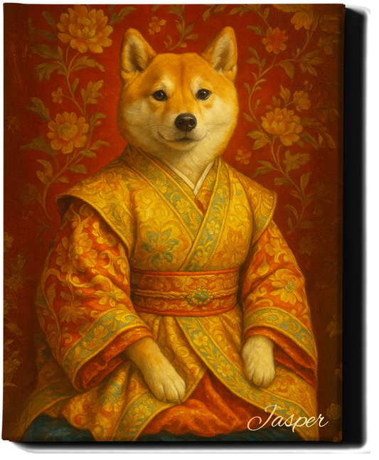 Custom Royal Pet Portrait | The Noble Rufus | Personalized Wall Art for Pet Lovers