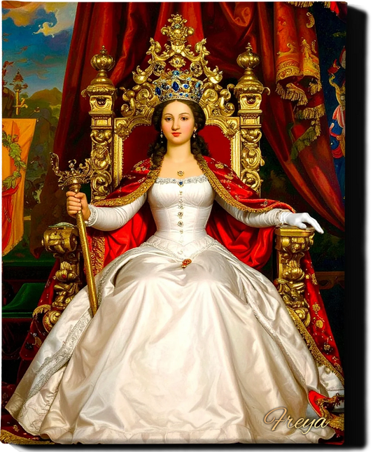Custom Royal Human Portrait | Throne Room Sovereign | PPersonalized Wall Art Gift for her