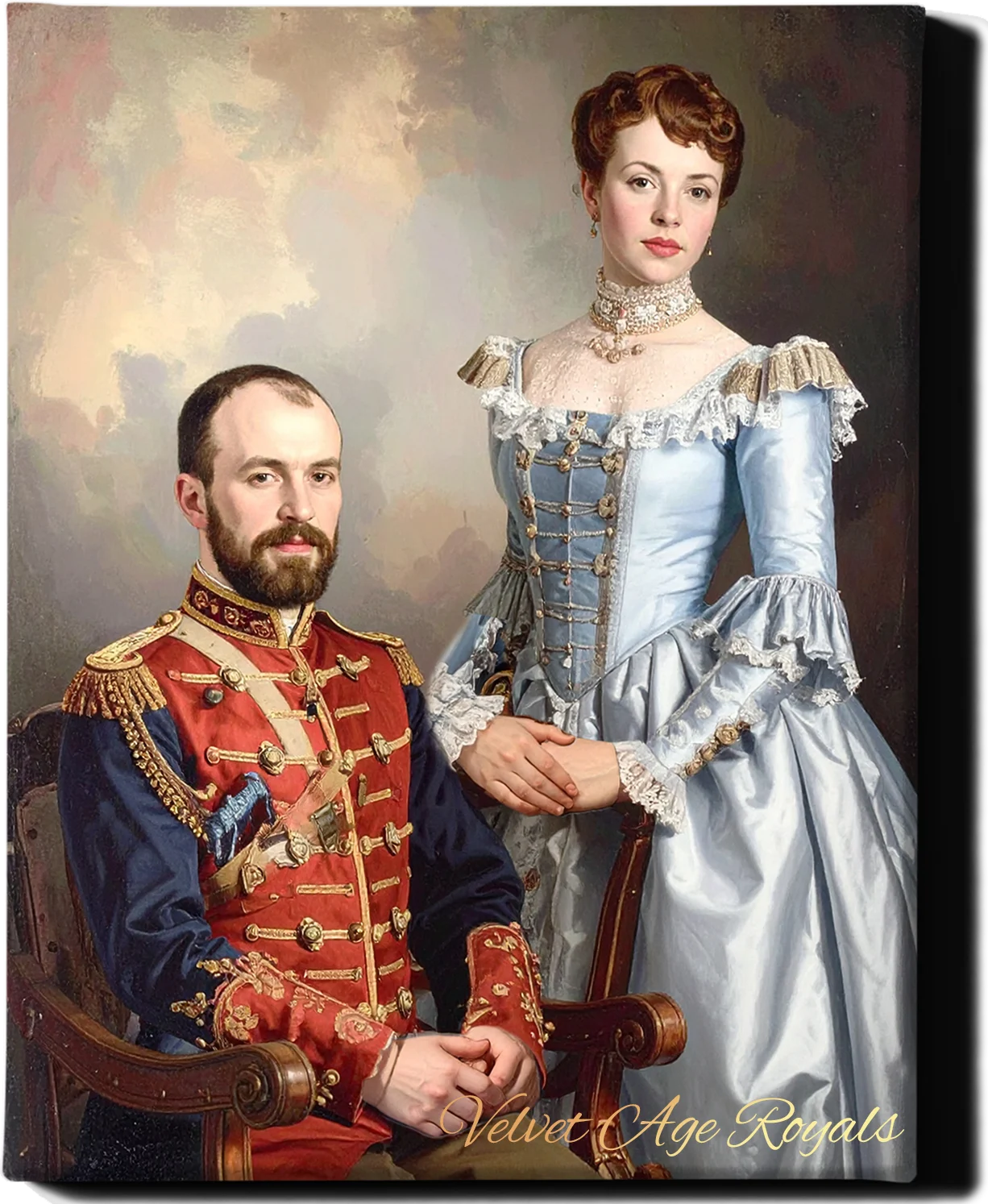 Custom Royal Couple Portrait | Velvet Age Royals | Personalized Wall Art Gift