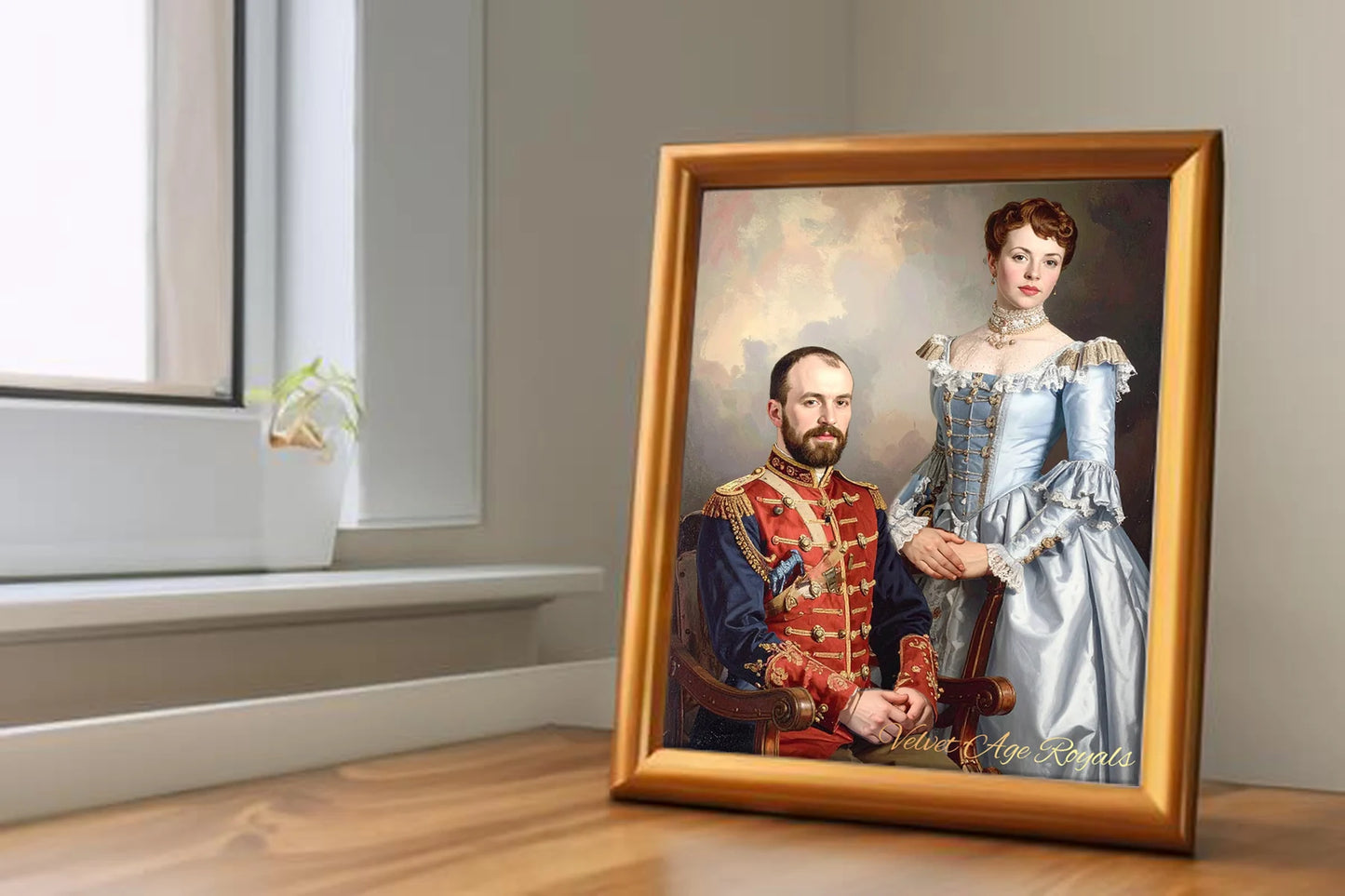 Custom Royal Couple Portrait | Velvet Age Royals | Personalized Wall Art Gift