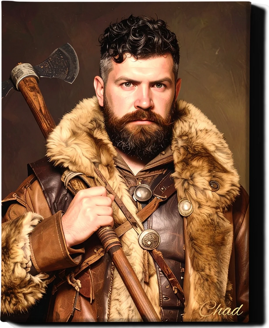 Custom Royal Human Portrait | Wulfric the Iron | Personalized Wall Art Gift for him