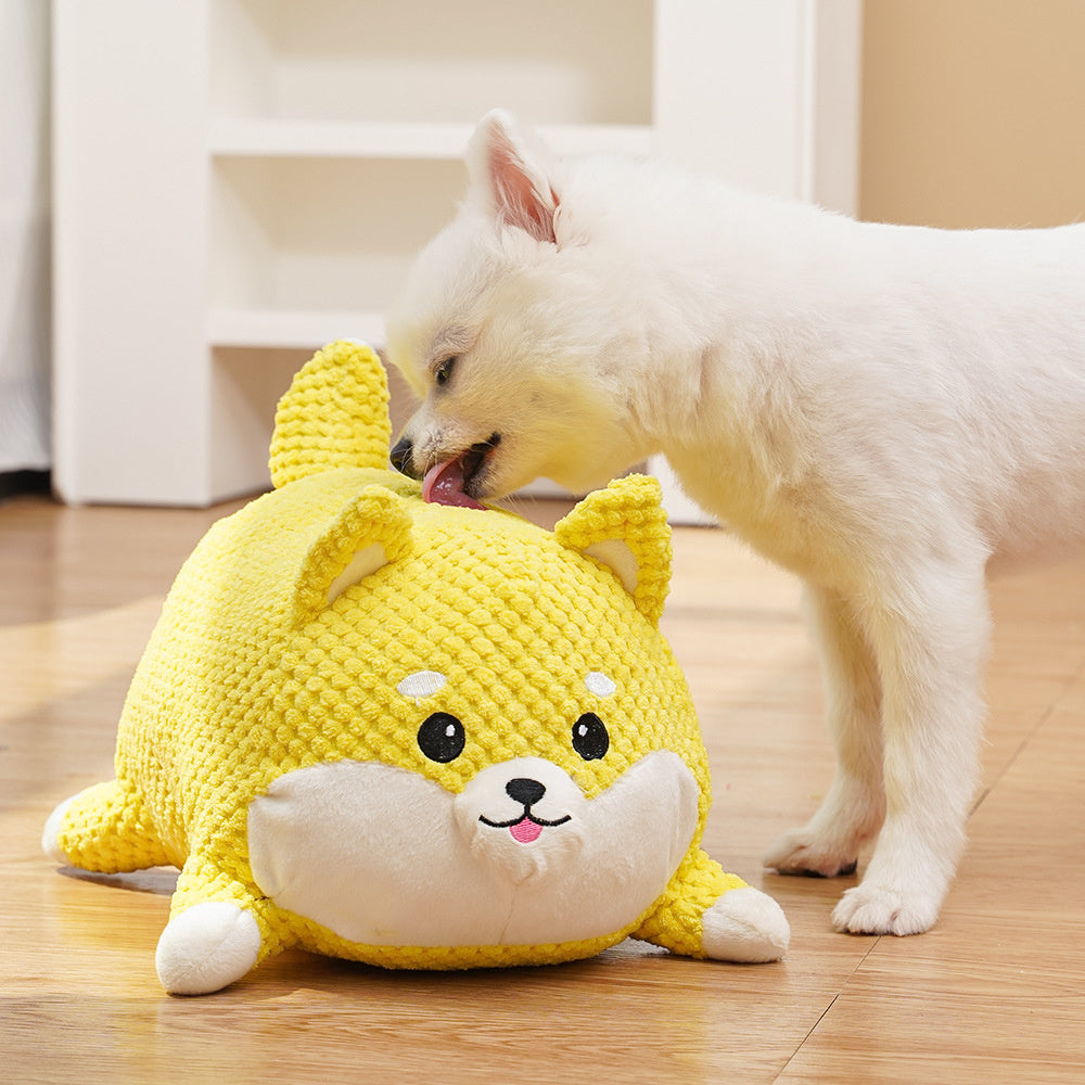 Stuffed Animals Dog Calming Toy Pet Plush Toy Puppy Teeth Cleaning Chew Squeaky Pillow Toy Bite Resistant Vocalization Dog Toy
