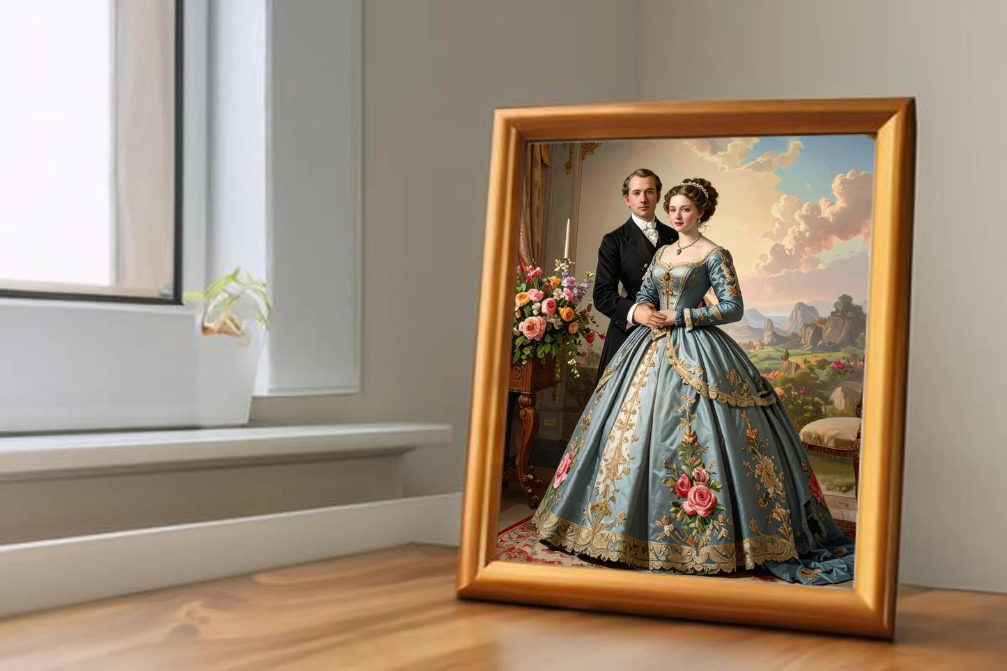 Custom Royal Couple Portrait | Rocco couple 2 | Personalized Wall Art Gift