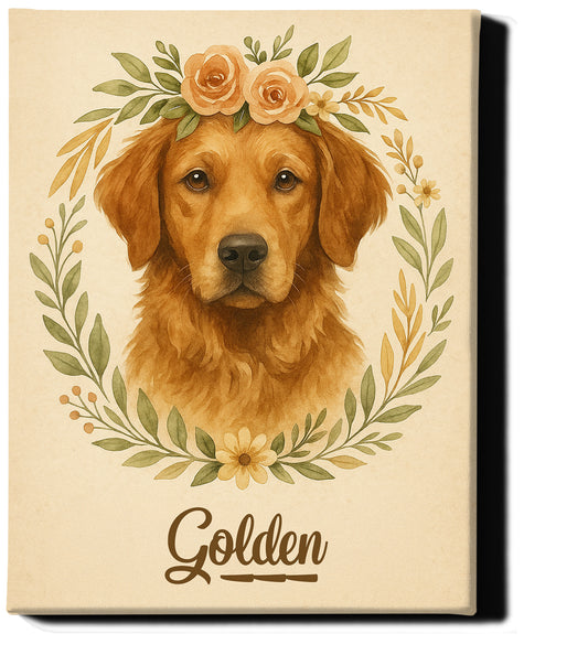 Immortalize Your Pet in Art – Personalized Boho Floral Portrait 6| Custom Pet Canvas for Pet Moms & Memorials