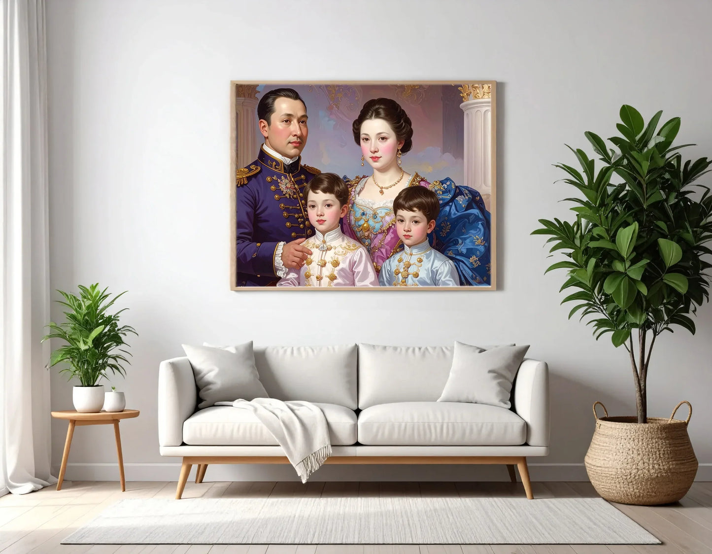 Custom Royal Family Portrait | Royal Bloom | Personalized Wall Art Gift
