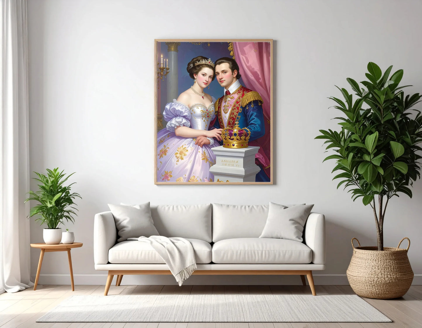 Custom Royal Couple Portrait | Coronation of Nobles | Personalized Wall Art Gift