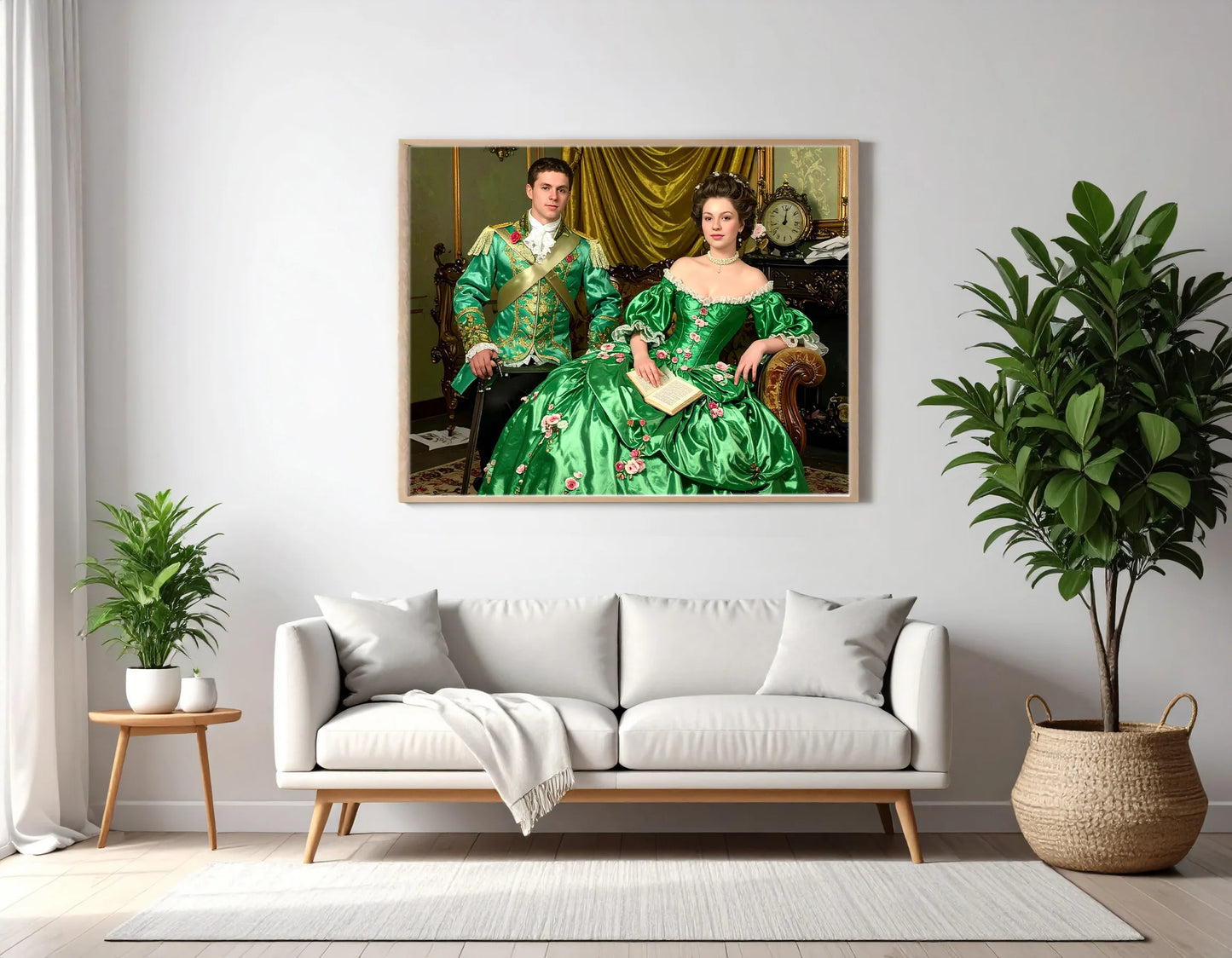 Custom Royal Couple Portrait | grand aristocratic couple | Personalized Wall Art Gift