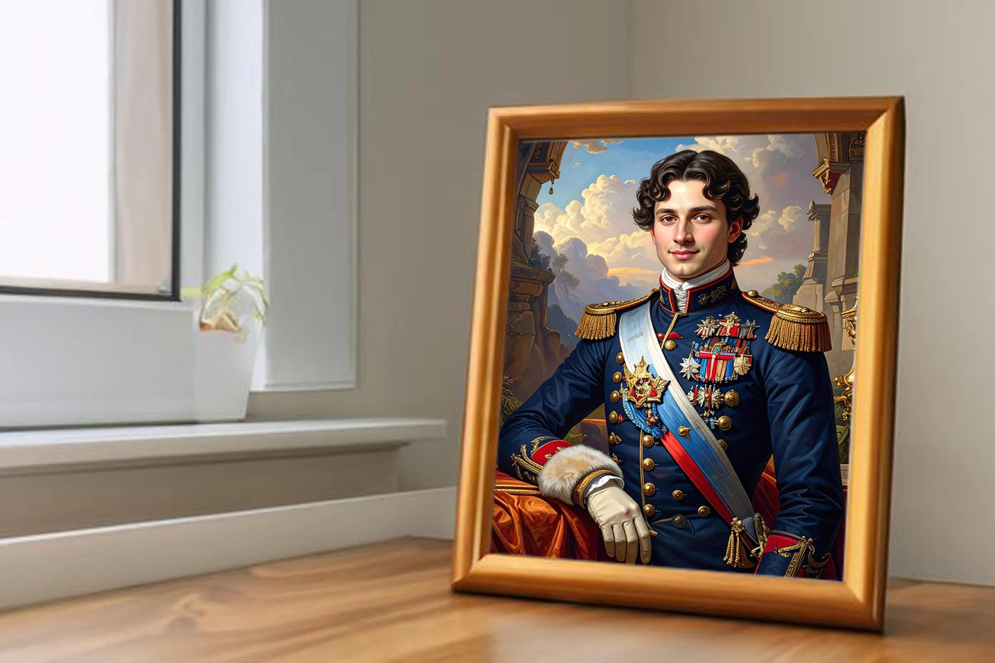 Custom Royal Human Portrait | Prince Lucien | Personalized Wall Art Gift for him