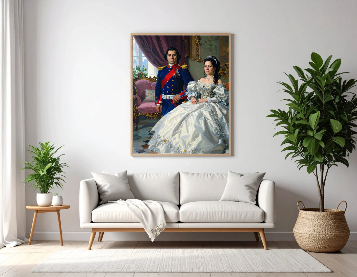 Custom Royal Couple Portrait | Salon Grandeur II | Personalized Wall Art Gift
