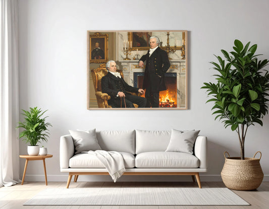 Custom Royal Family Portrait | Gentlemen by Firelight | Personalized Wall Art Gift