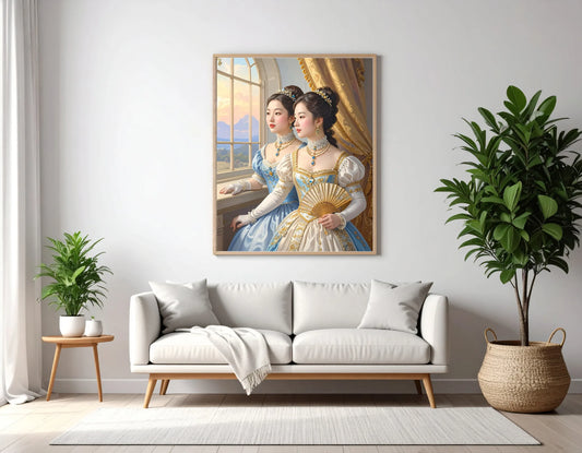 Custom Royal Family Portrait | Golden Gaze Royals | Personalized Wall Art Gift