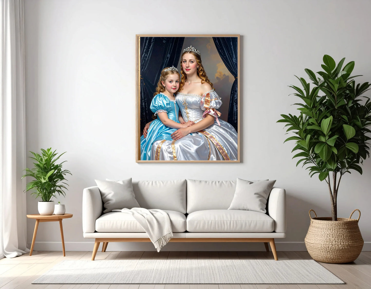 Custom Royal Family Portrait | Royal Blue Heirs | Personalized Wall Art Gift
