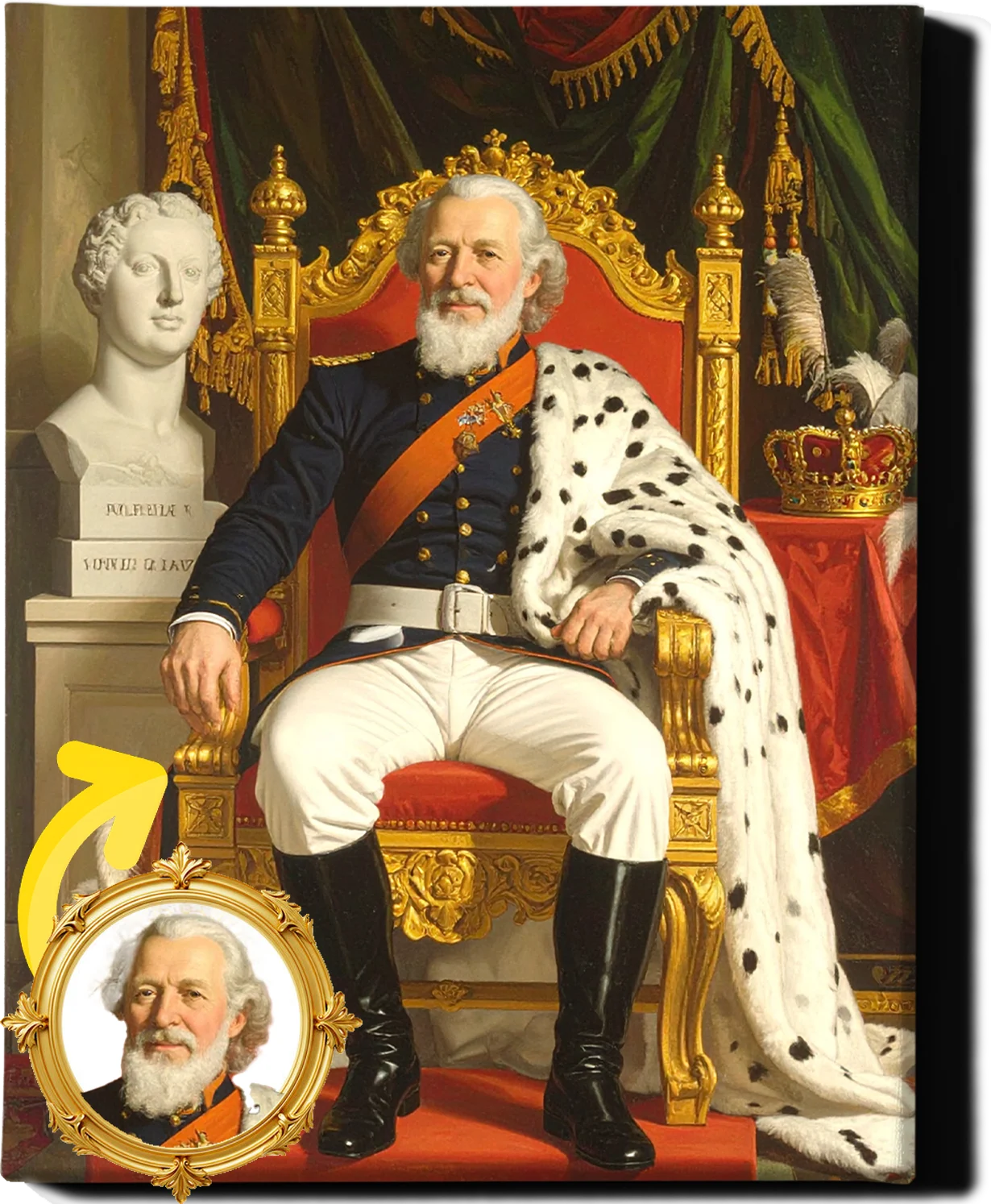 Custom Royal Human Portrait | Sovereign Cedric | Personalized Wall Art Gift for him