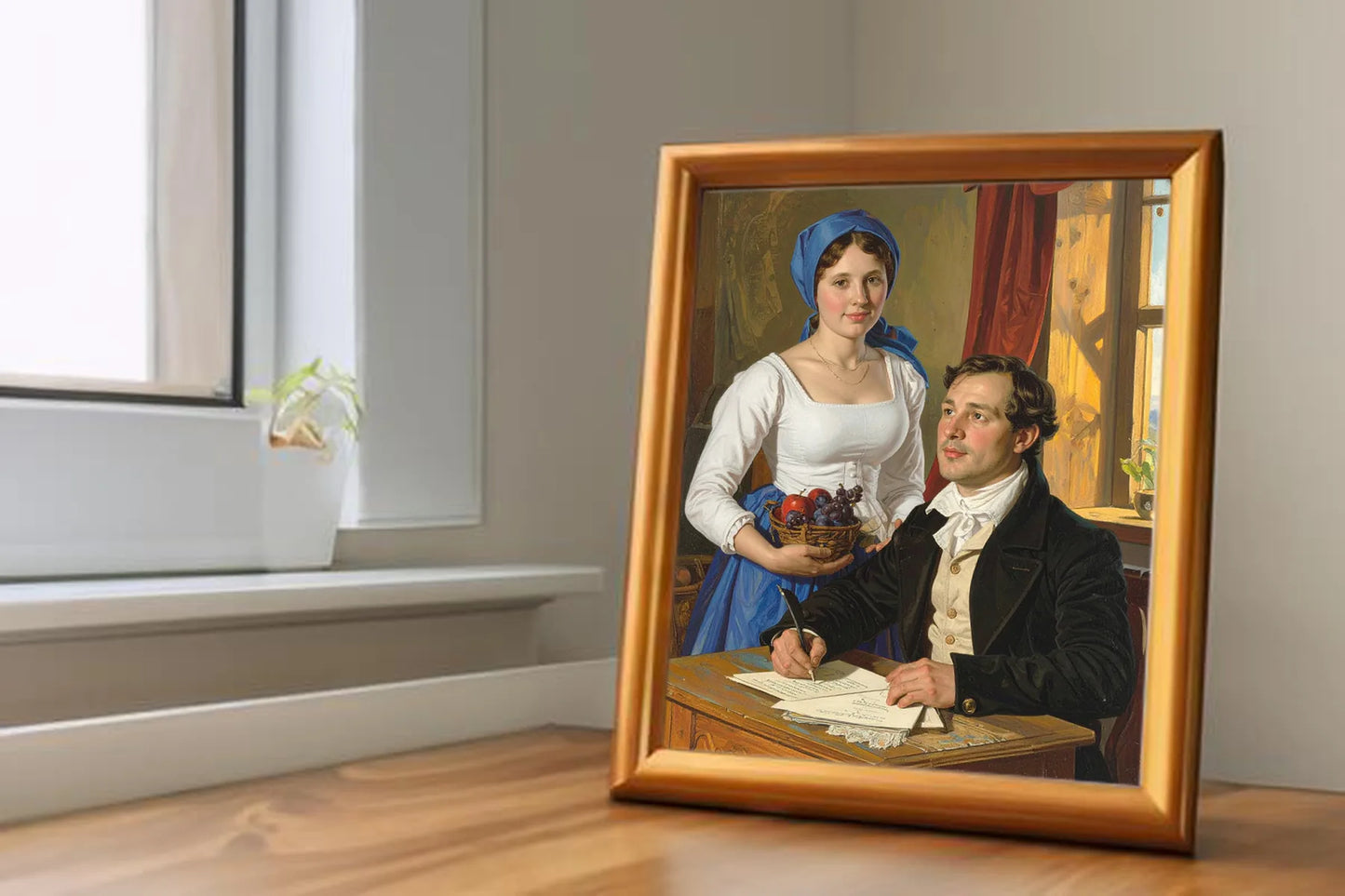 Custom Royal Couple Portrait | Rustic Romance | Personalized Wall Art Gift