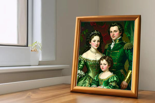 Custom Royal Family Portrait | The Emerald Court | Personalized Wall Art Gift