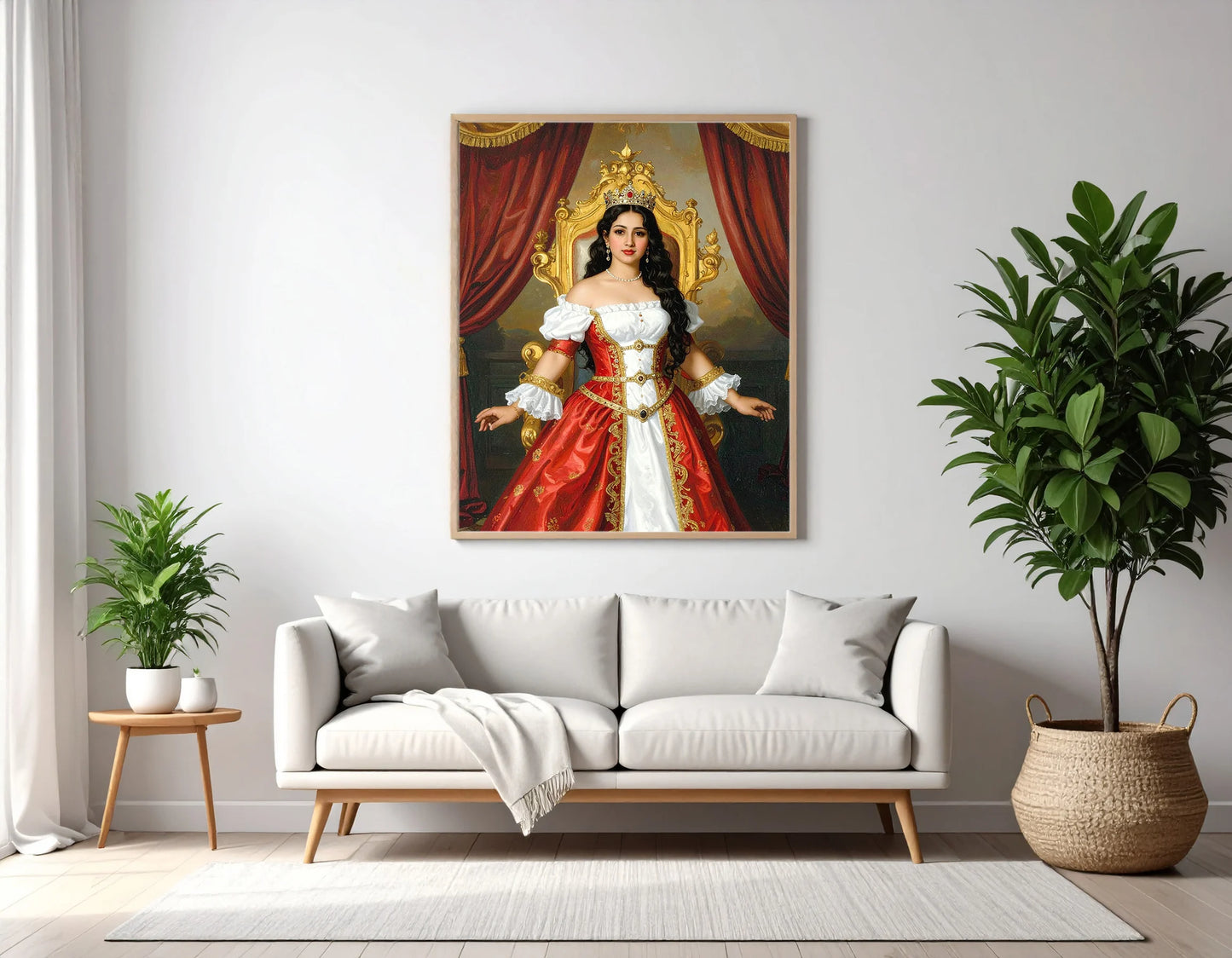 Custom Royal Human Portrait | Standing Empress | Personalized Wall Art Gift for her